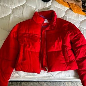 Urban Outfitters: cropped puffer - Red - size small